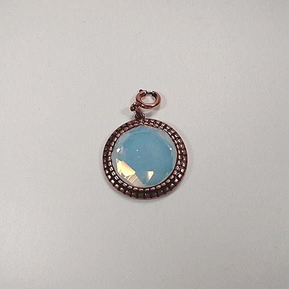 no  brand Jewelry - Charm clear round stone, gold tone